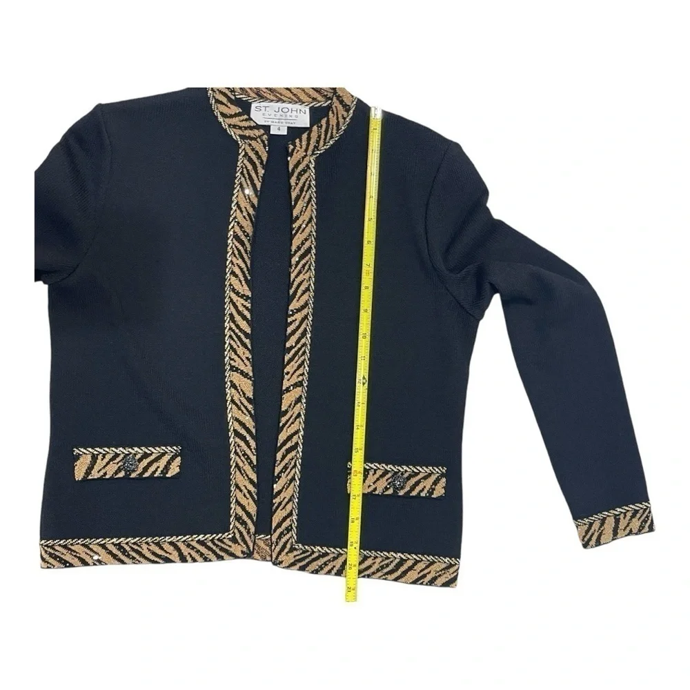 St.John Evening by Marie Gray, Gold and Black Jacket Women’s size 4 - Picture 6 of 13